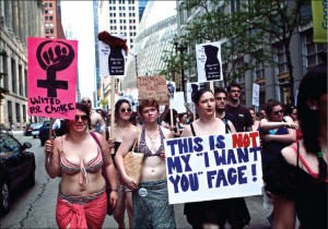 On June 4, 2011, Chicago women took over the Windy City’s streets for “Slutwalk Chicago.” Slutwalks are put together to destigmatize sexual violence against women and to enforce the notion that choice of clothing does not indicate consent.  | photo courtesy of Wikimedia Commons