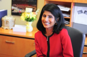 Dean Latha Ramchand of the C.T. Bauer College of Business plans to continue in the steps of her predecessor, Arthur Warga. | Brianna Leigh Morrison/The Daily Cougar