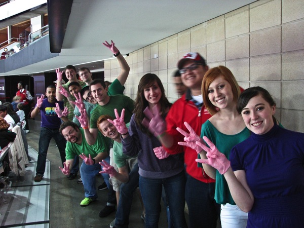 A group of students from the C.T. Bauer College of Business led a flash dance routine during a recent Houston Aeros game.  |  Alexandra Doyle/The Daily Cougar