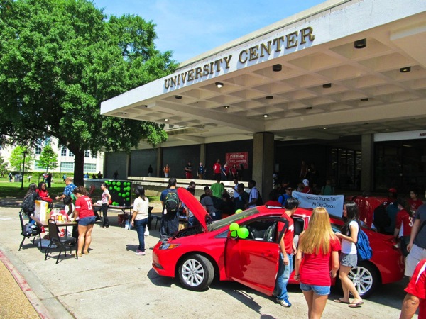 Cougar Concepts promoted the 2012 Honda Civic Coupe in their “How Do You Civic?” event Tuesday in front of the University Center.  |  Courtesy of Angela Finnelsr