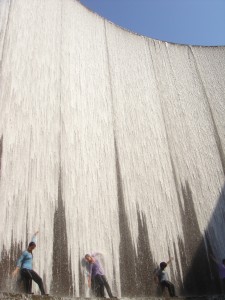 The Gerald D. Hines Waterwall Park was the site of a dramatic choreography during the two-day Insight|Out festival. The dancers elegantly ended their set as water gushed out from the top of the popular man-made waterfall.