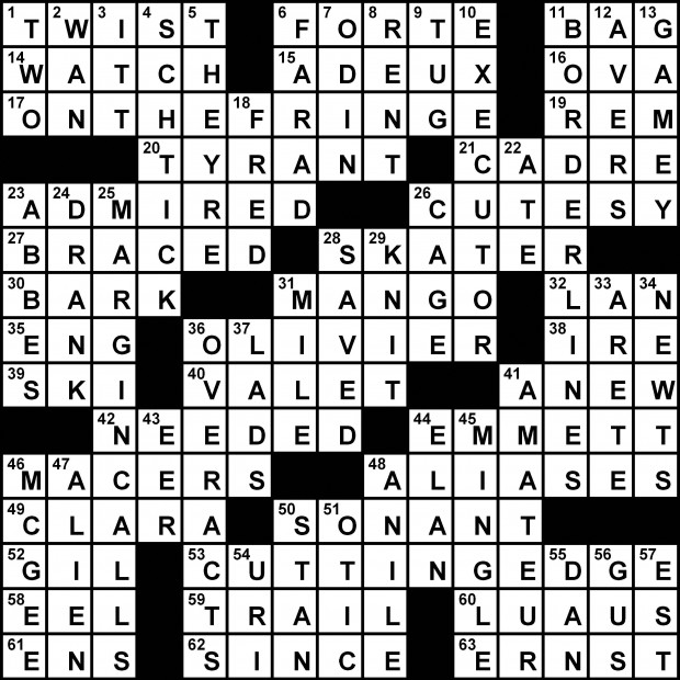 Crossword solutions: Sept 13 The Cougar