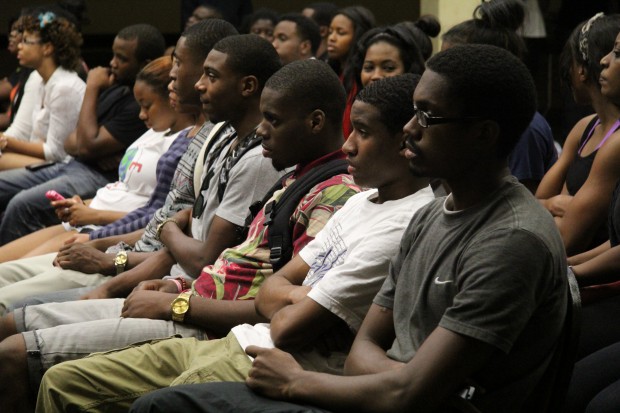 The students at attendance were briefed on several different issues and encouraged to take a stance in improving society.| Courtesy of Bethel Glumat/The Daily Cougar