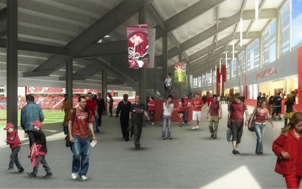 An uninterrupted, 360 view of the field will be available on 67 percent of the concourse. | Courtesy of UH Athletics