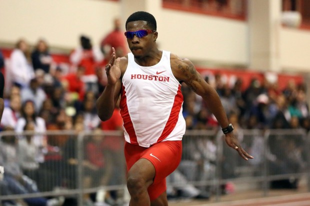 Senior sprinter and 2012 Olympian Errol Nolan has won gold  medals in the 200- and 400-meter races at the Conference USA Championships three consecutive times. This year he helped the Cougars garner victory for the 13th time since 1997.  |  Courtesy of UH Athletics