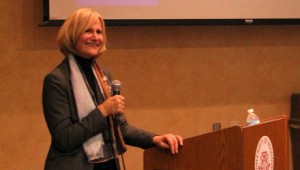 Guest speaker at the Hungry for Justice banquet was If Americans Knew Executive Director Allison Weir.  |  Dina Kesbeh/The Daily Cougar