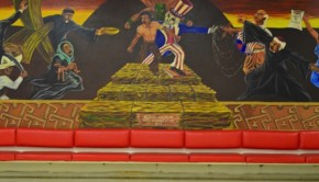 The Chicano Mural, located in the Cougar Den, was created in 1973 by the Mexican-American Youth Organization and depicts the Chicano Movement of the 1960s. | Emily Chambers/The Daily Cougar
