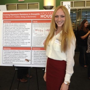 Biology junior Meredith Ware proved she is more than just an athlete in the Honors College’s undergraduate research fair. | Courtesy of UH.edu