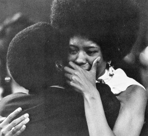 The emotion from Lynn Eusan, the first ever African-American UH homecoming queen, percolated throughout the Astrodome. | 1969 Houstonian