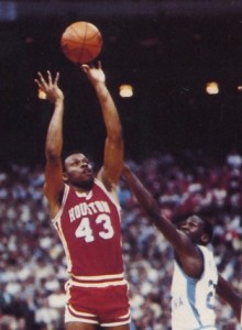 Michael Young, a former Phi Slama Jama member, filed a lawsuit against UH on Tuesday. | 1983 Houstonian 