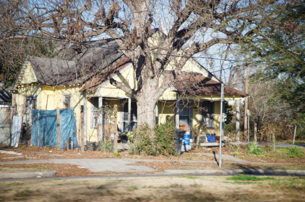 Ramshackle housing is all-too abundant in the Third Ward. With little exterior protection from the elements or crime, it serves as an example of the dramatic poverty much of the Third Ward's residents are trapped in.