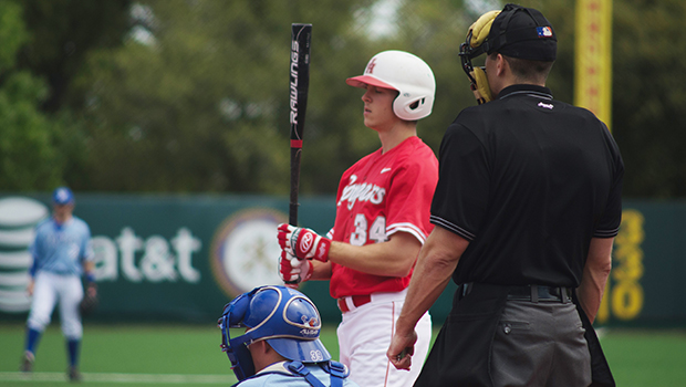 Sophomore outfielder Kyle Survance's work with the bat and his feet helped propel the Cougars to a series win against Memphis. | Jenna Frenzel/The Daily Cougar