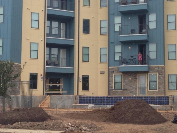 The woman's body was found in an open construction site at The Vue, where the apartment's gym is scheduled to be built.  |  Cara Smith/The Cougar