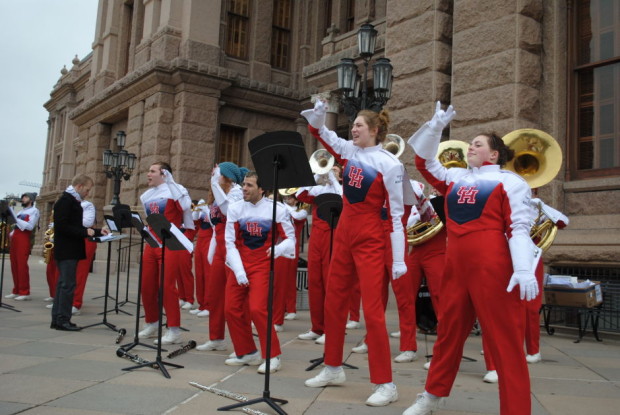 Members of the Spirit of Houston marching band performed in Austin at UHS Day at the Capitol on Feb. 23.  |  Cara Smith/The Cougar