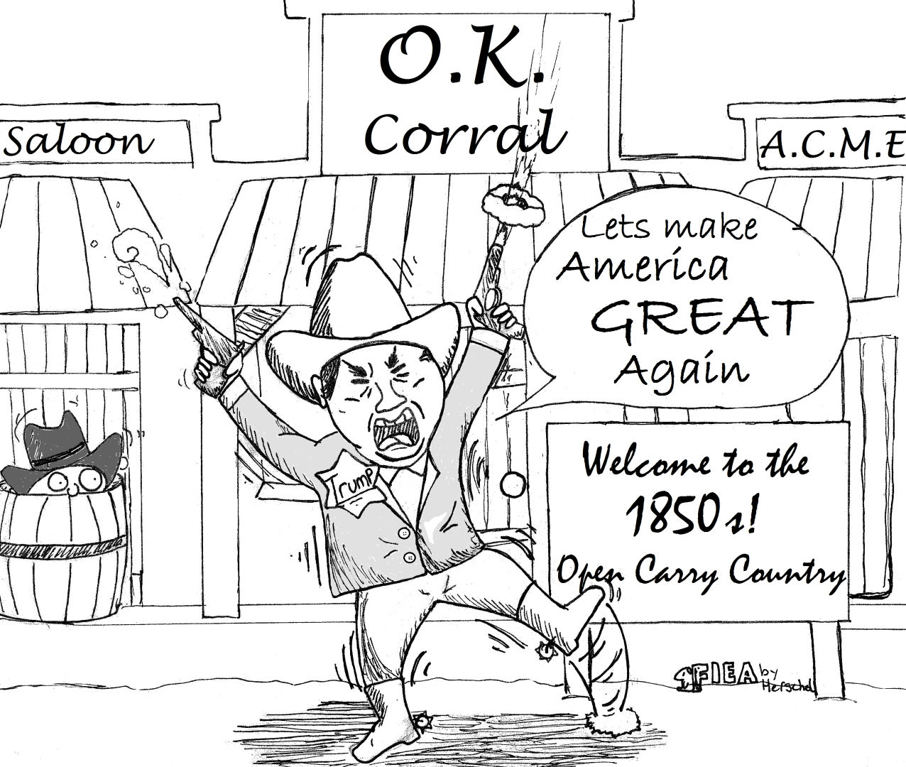 Flea Cartoon Trump open carry
