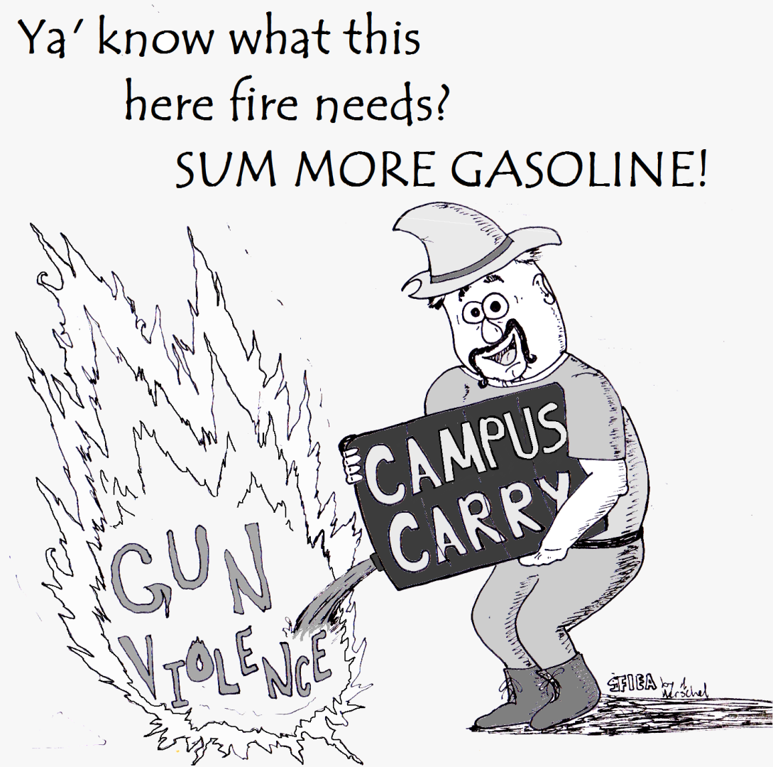 Flea's Cartoons Gun Violence campus carry version