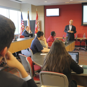Texas Senator John Whitmire spoke to the new SGA administration regarding several topics, one being his experience as a UH student. |The Cougar/Leen Basharat