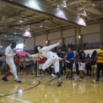 Accounting junior Joe Blount spars with an opponent at Cat's Back. Fencing is one of dozens of official Sports Clubs students can join. | Justin Cross/The Cougar