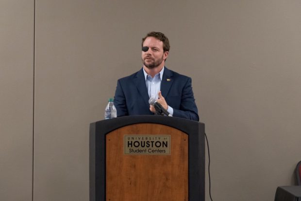 Rep. Dan Crenshaw visited campus Wednesday and talked about the importance of speaking to young people and gave his thoughts on topics Republicans should keep in mind.  | Trevor Nolley