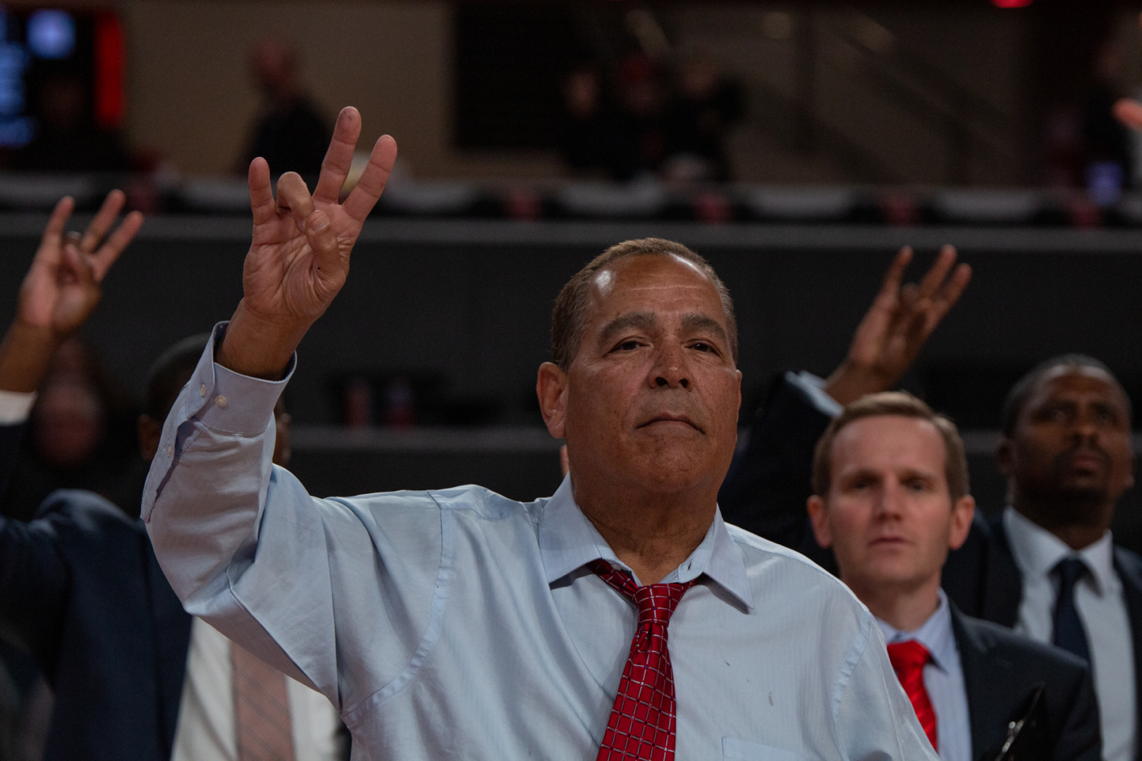 Head coach Kelvin Sampson said he was a "a little bit surprised by the Cougars' offensive stats so far this season, particularly Houston's 86 points per game average and nearly 50 percent shooting. | Kathryn Lenihan/The Cougar