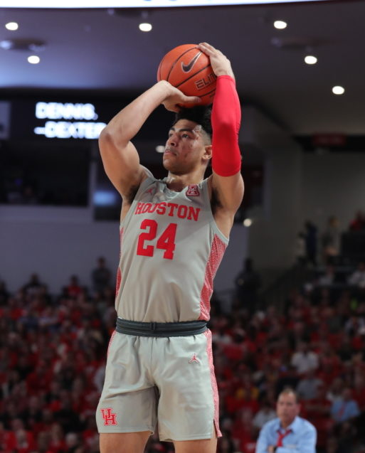 Sophomore guard Quentin Grimes is averaging 12.3 points, 3.9 rebounds and 2.8 assists per game for the Cougars in the 2019-20 season. | Mikol Kindle Jr./ The Cougar