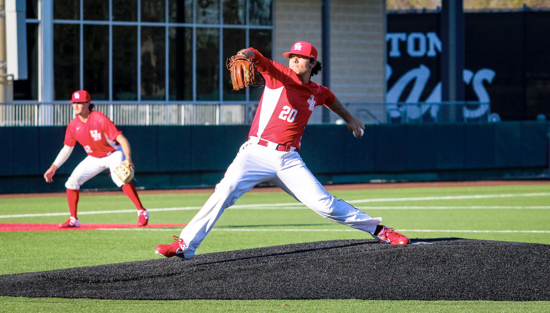 Starting pitcher Clay Aguilar gave up two earned runs in 5.1 innings pitched in Houston's 8-4 loss to Tennessee at the Round Rock Classic on Saturday in Round Rock. | Courtesy of UH athletics