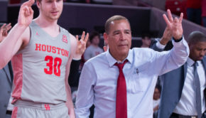 Head coach Kelvin Sampson, right, holds a weekly radio show every Monday evening at 7 p.m. that airs on KPRC 950 AM. | Kathryn Lenihan/The Cougar