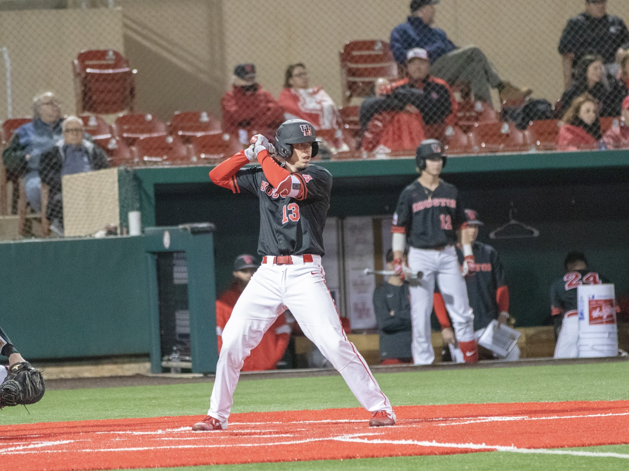 Senior outfielder Tyler Bielamowicz tallied three hits and three RBIs to propel the Cougars to a 6-4 win Wednesday night at Rice in the first game of 2020's Silver Glove Series. | Jhair Romero/The Cougar