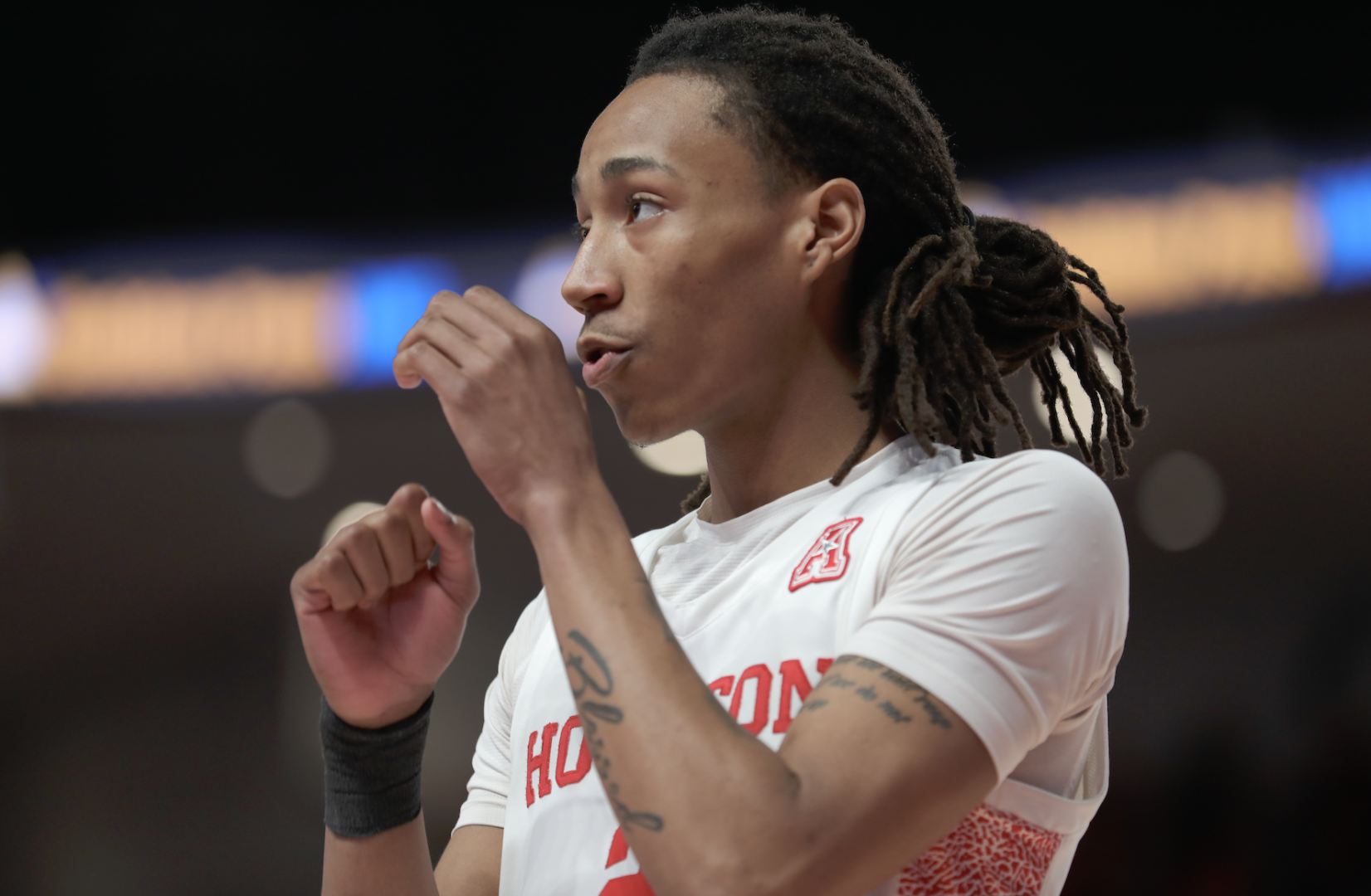 Guard Caleb Mills is one of two freshmen in the American Athletic Conference to be named to the All-AAC first or second team after leading Houston in scoring during the regular season with a 13.2 points per game average. | Mikol Kindle Jr./The Cougar