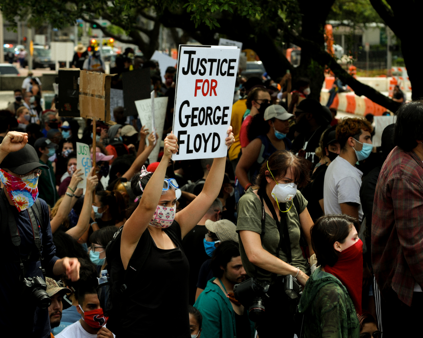 National protests over George Floyd's death in Minneapolis police custody spread to Houston on Friday and Saturday. At least 30 cities across the country have seen demonstrations. | Mikol Kindle Jr./The Cougar