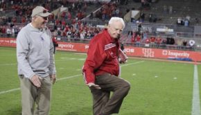 Bill Yeoman at a UH football game in 2012. | File Photo/The Cougar.