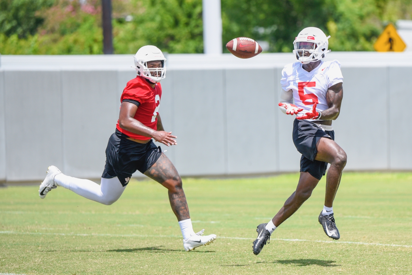 The UH football team practices in preparation for the 2020 season. Four of the Cougars' games have been postponed or canceled because of coronavirus issues. | Courtesy of UH athletics