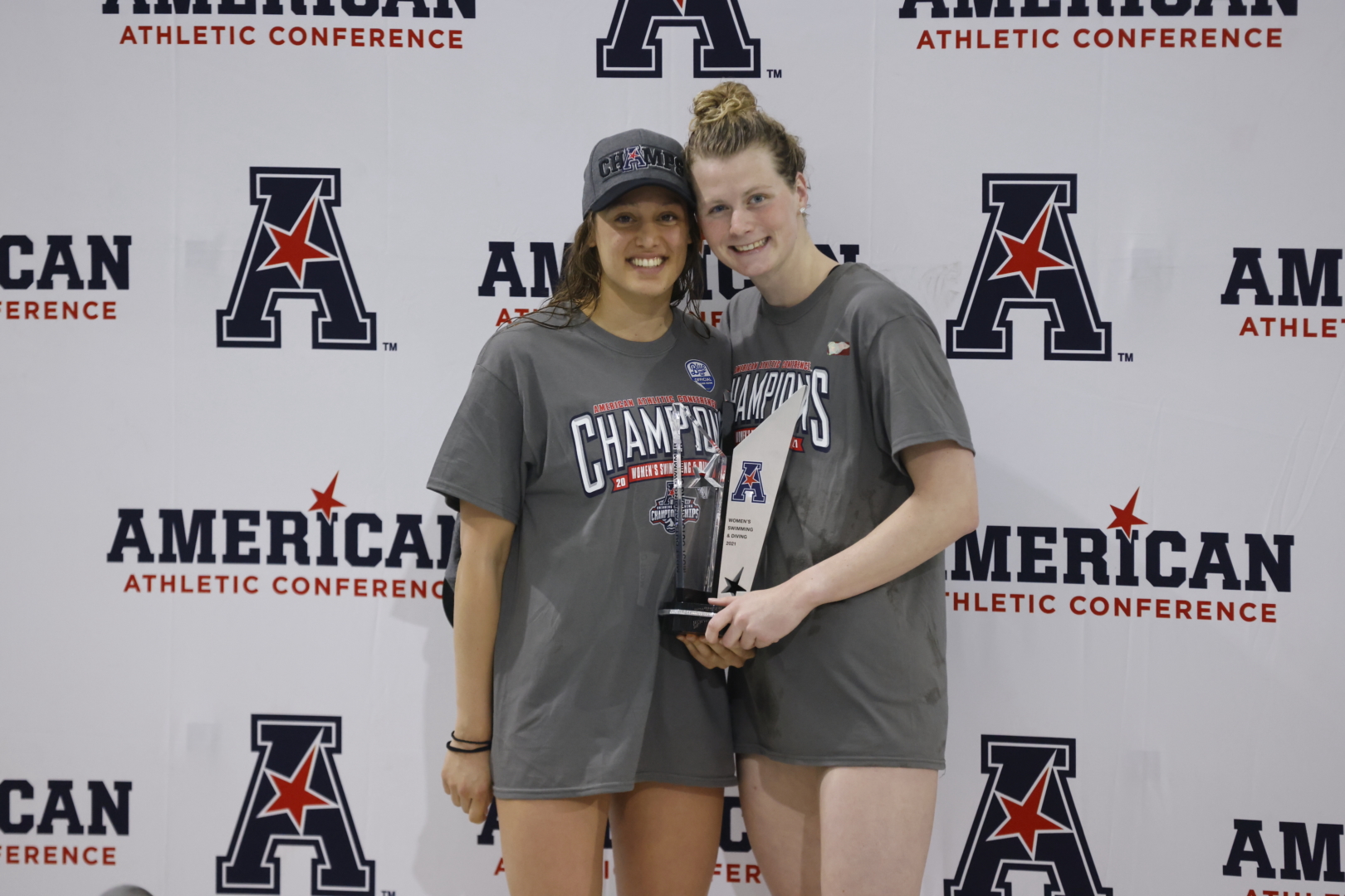Seniors Ioanna Sacha and Mykenzie Leehy were named the American Athletic Conference's Co-Swimmers of the Year. | Courtesy of UH athletics