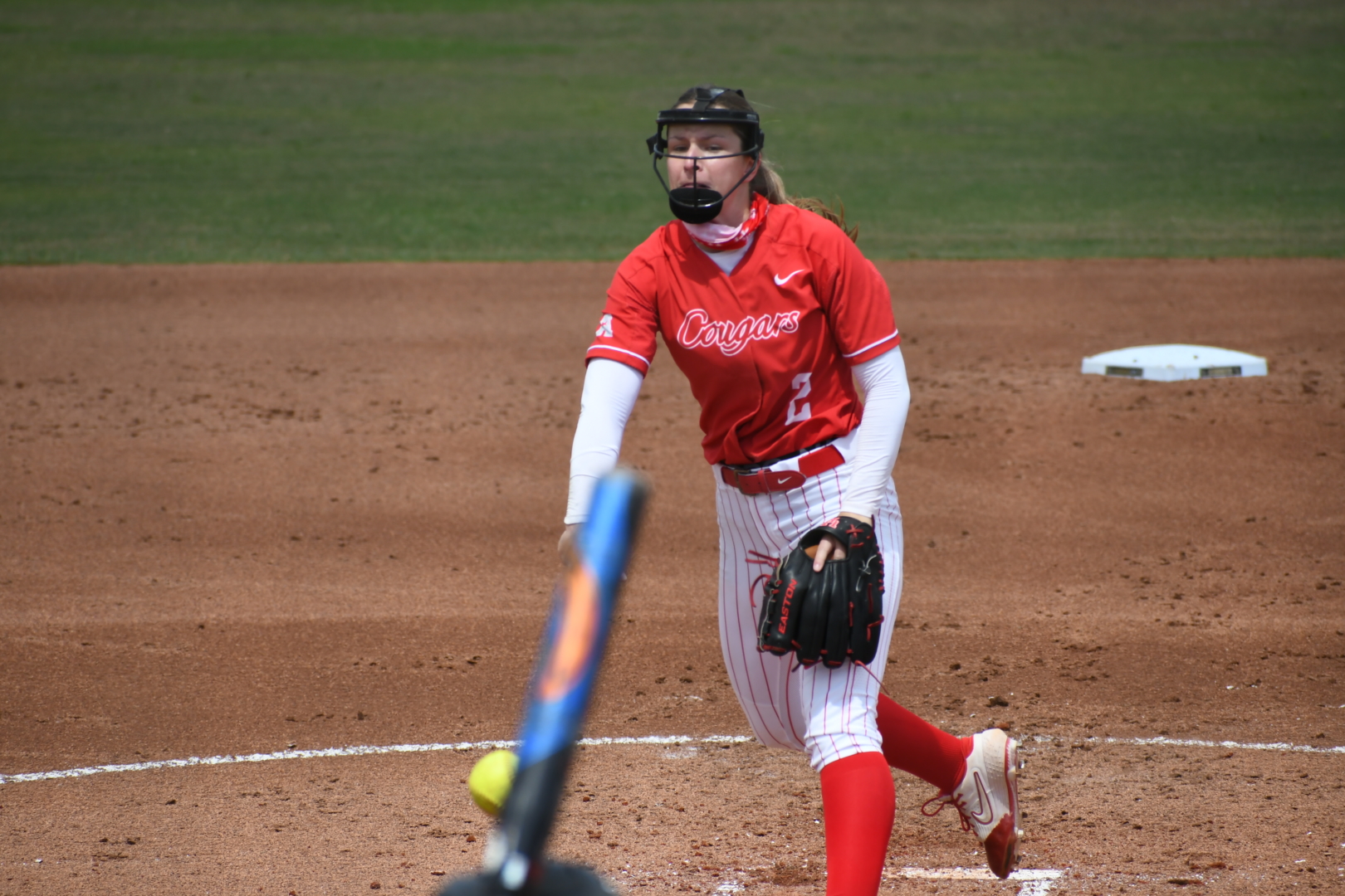 Junior pitcher Rachel Hertenberger winds up in the circle for UH softball against UCF over the weekend | Courtesy of UH athletics