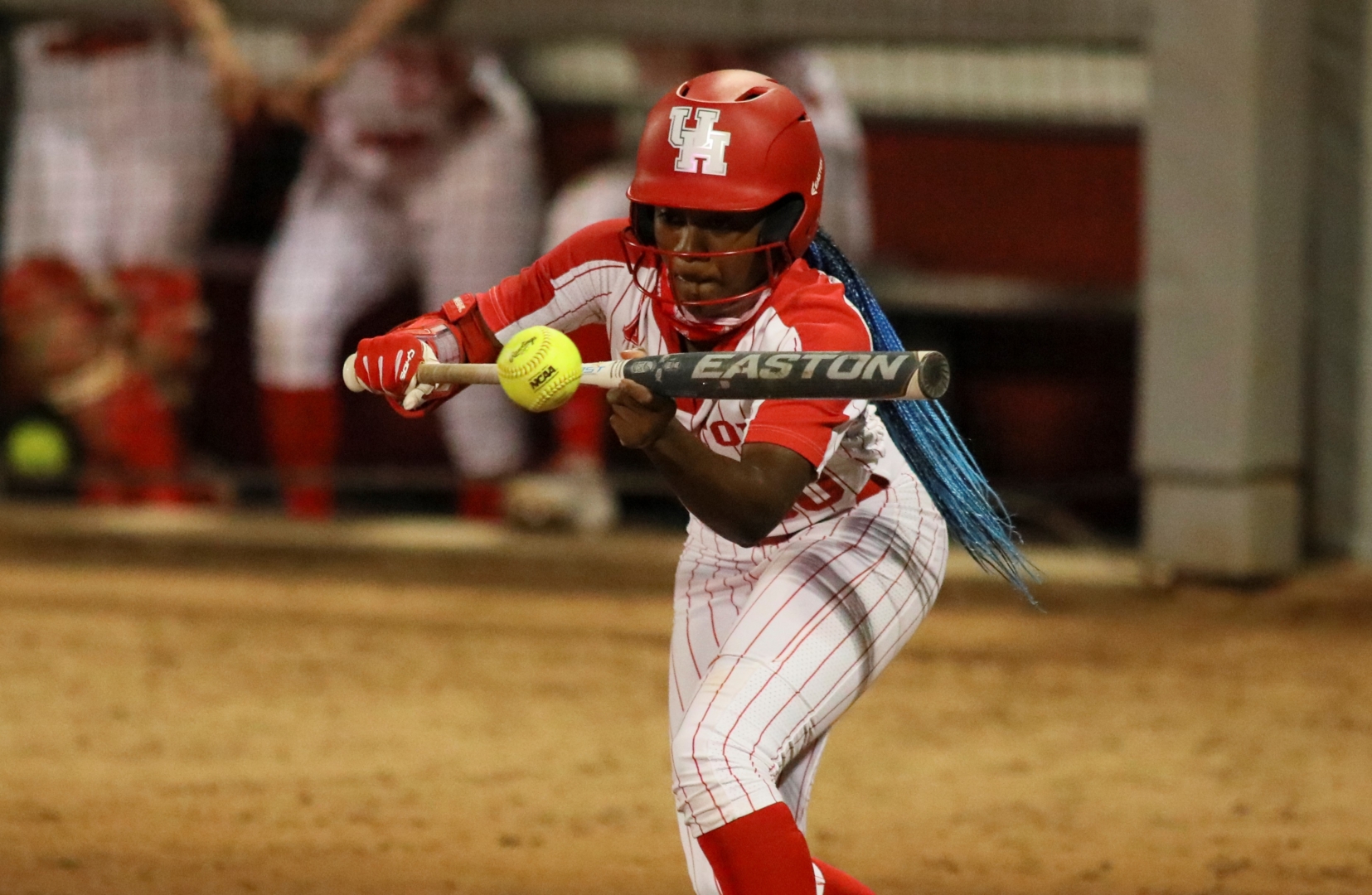 Senior outfielder Lindsey Stewart-Vaughn was the hero for UH softball Saturday, hitting a three-run walk-off homer to lift the Cougars over Tulsa.| Courtesy of UH athletics