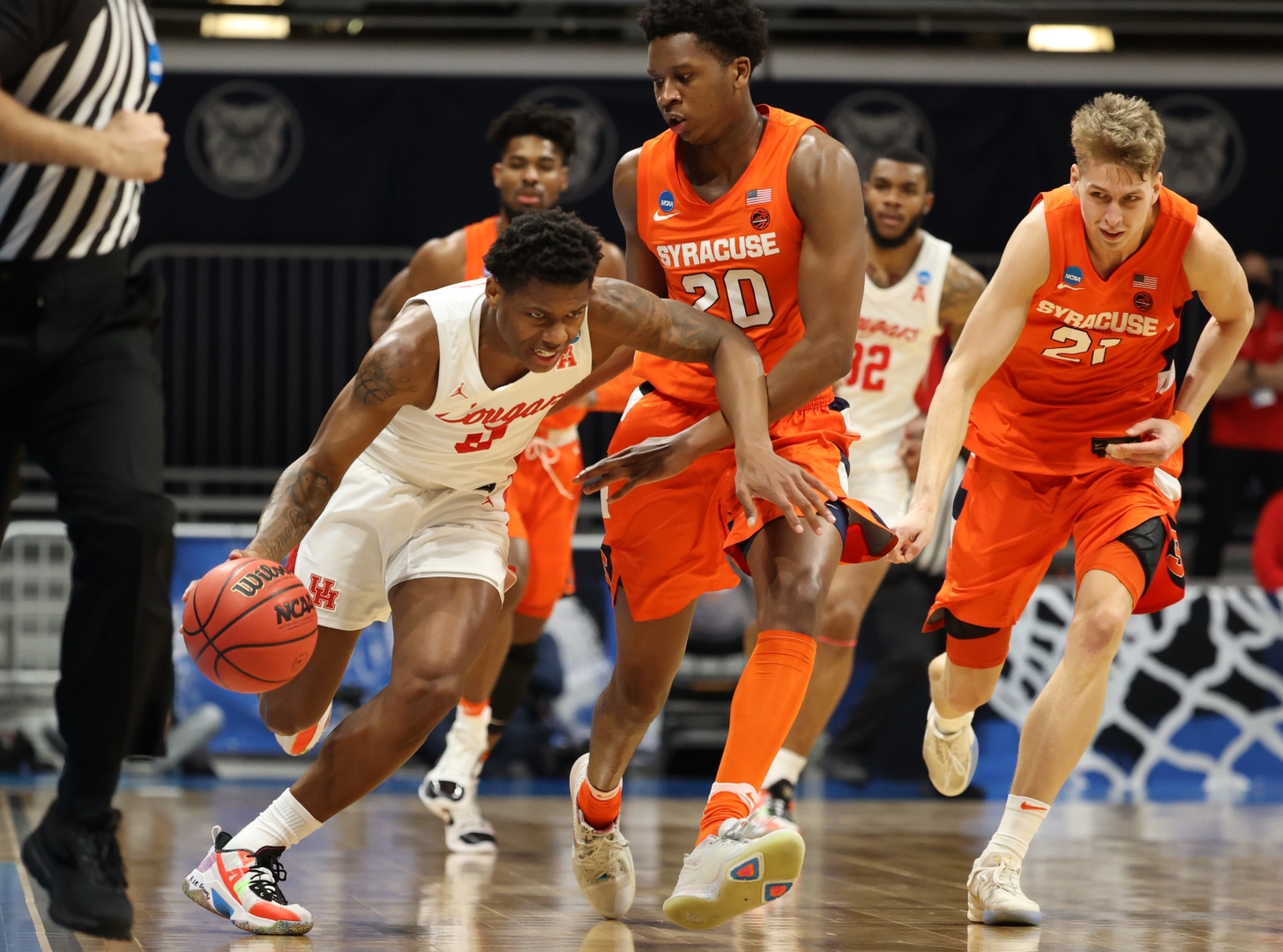 Syracuse plays UH in the Sweet Sixteen round of the 2021 NCAA Division I Men's Basketball Tournament held at Hinkle Fieldhouse on March 27, 2021 in Indianapolis, Indiana. | Photo by Trevor Brown Jr/NCAA Photos via Getty Images