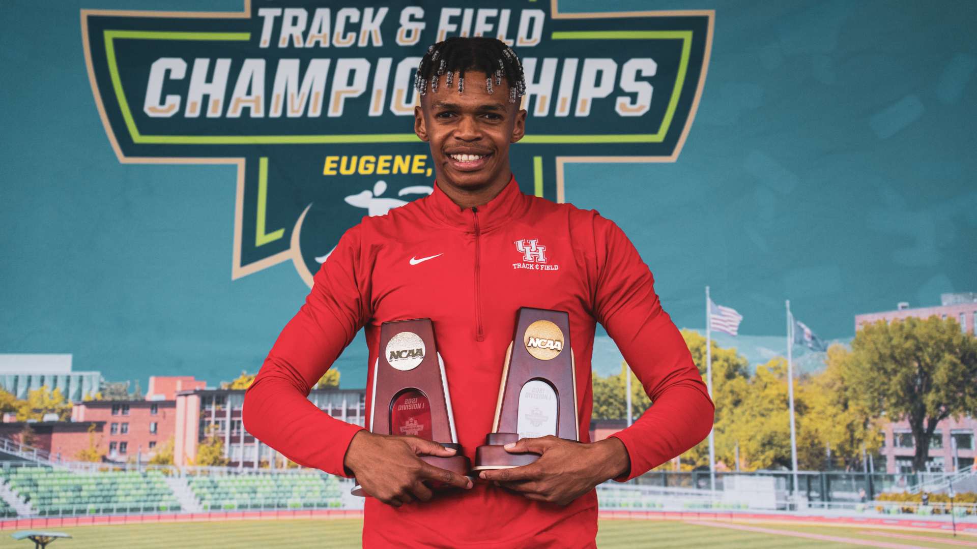 Shaun Maswanganyi racked up many accolades during his breakout freshman season at UH and will represent his home country of South Africa in the 100-meter, 200-meter and 4x100-meter relay at the 2021 Summer Olympics in Tokyo. | Courtesy of UH athletics