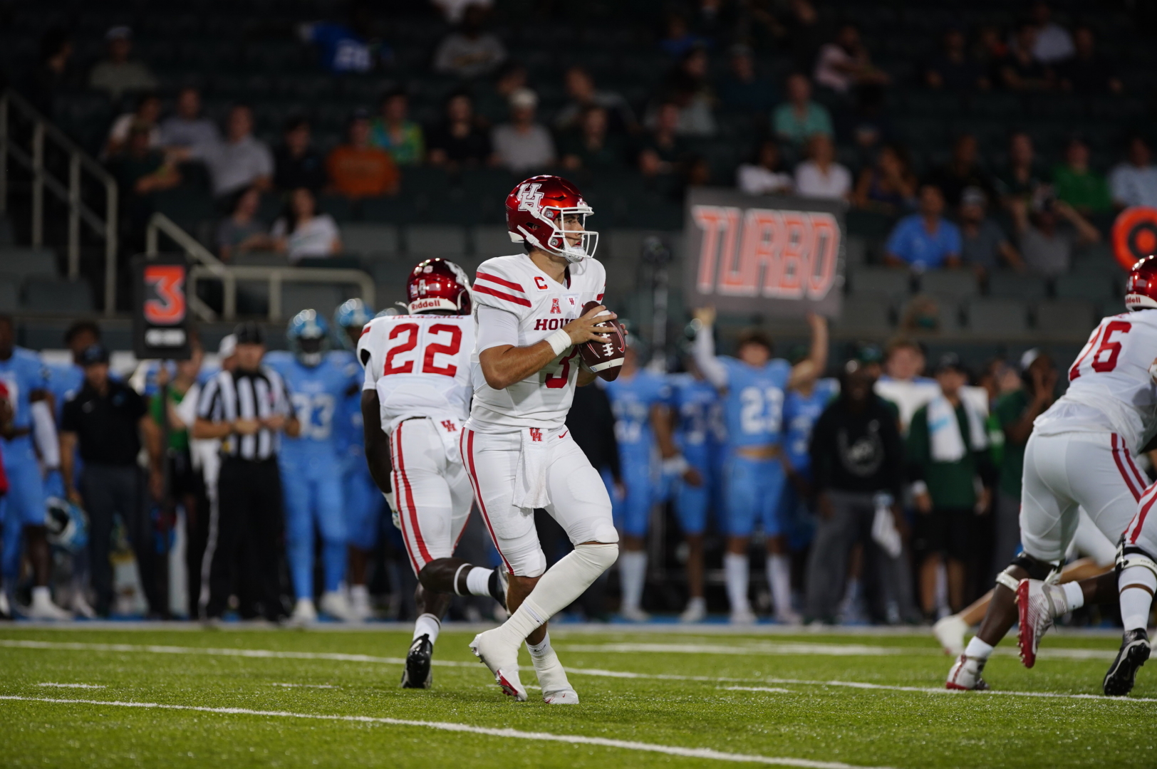 UH football won its fifth straight game Thursday night, defeating Tulane to stay perfect in AAC play. | Courtesy of UH athletics