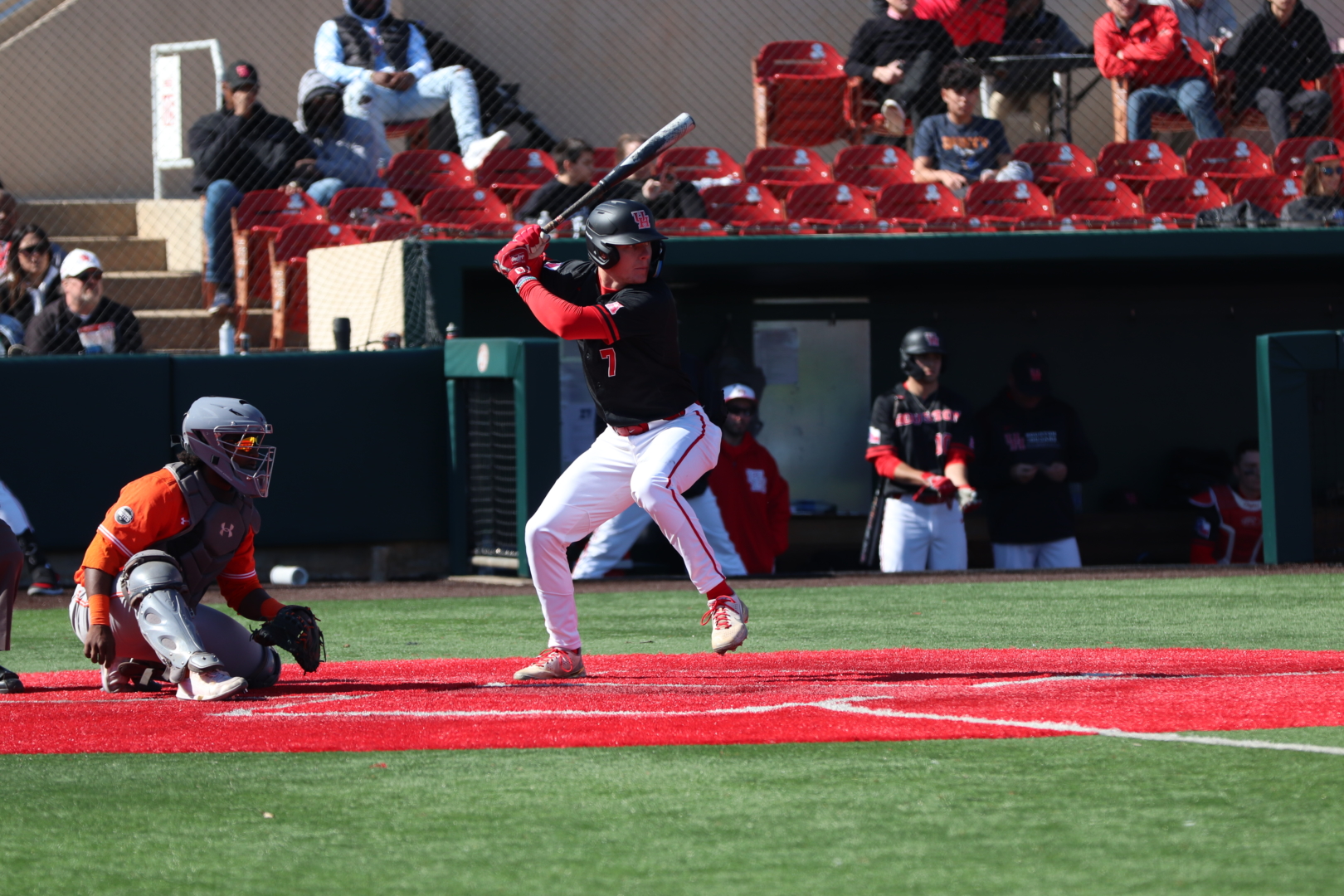 UH baseball third baseman Zach Arnold drove in four runs, including hitting his first home run of the season, in game one of Sunday's doubleheader against UTRGV. | James Mueller/The Cougar