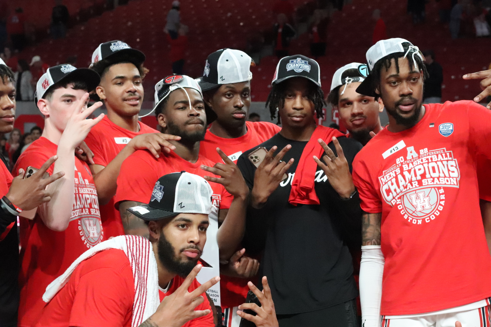 UH basketball hopes to have a couple more celebrations like the one it had on Senior Night throughout the month of March. | Armando Yanez/The Cougar