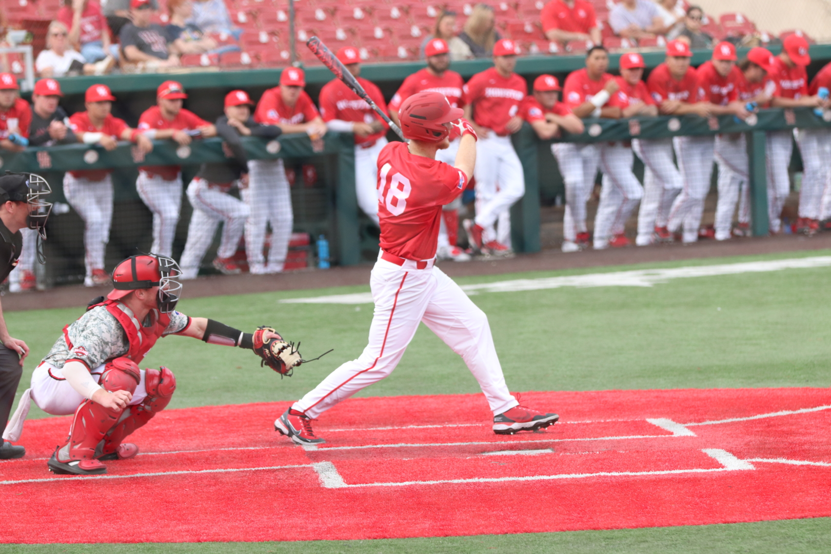 Freshman Cameron Nickens swung a hot bat for UH baseball over the weekend, hitting three home runs in five at-bats against Incarnate Word. | James Mueller/TheCougar