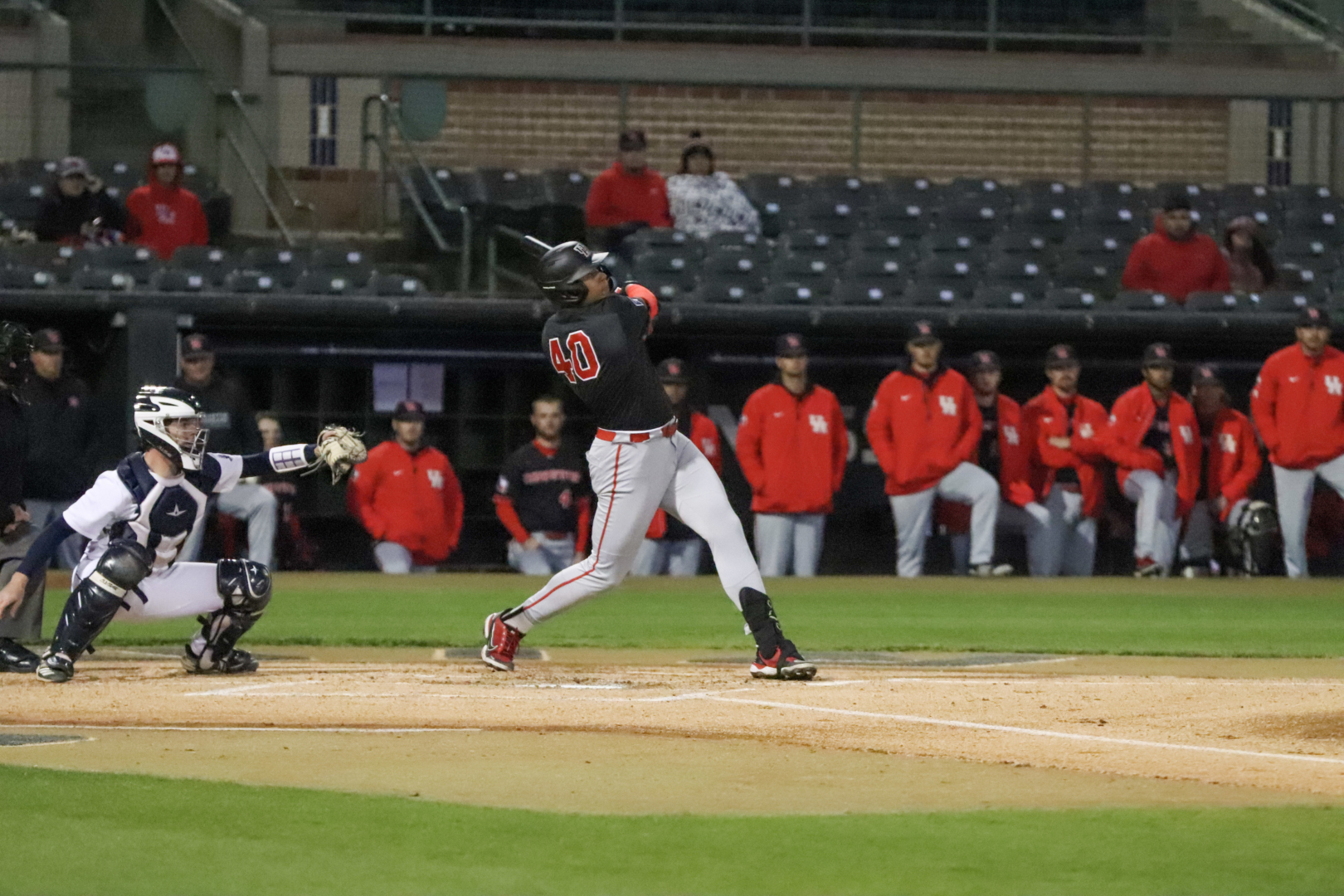 Senior first baseman Ryan Hernandez hit his third home run of the season in UH baseball's series-clinching win over Western Carolina on Suday. | James Mueller/The Cougar