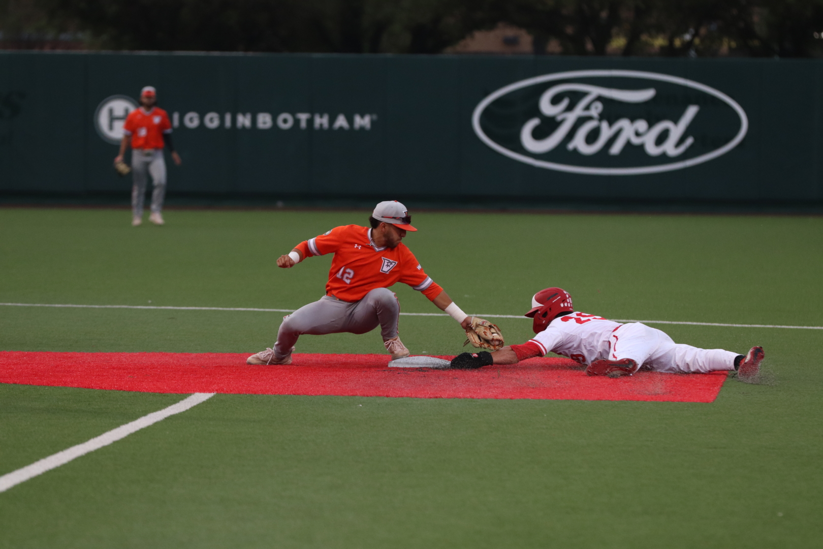 UH baseball center fielder Samuel Tormos was caught stealing after he slid past the bag in the first inning of the Cougars' loss to UTRGV on Tuesday night. | James Mueller/The Cougar