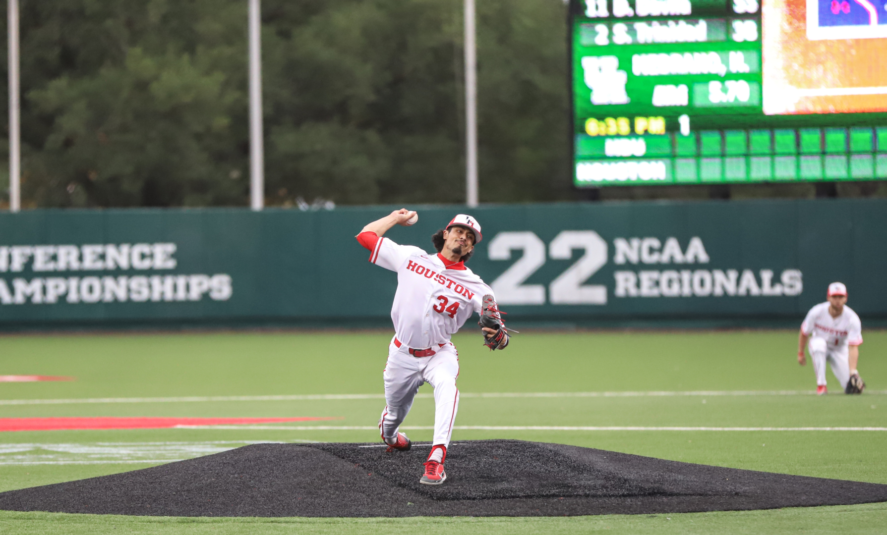 UH baseball's pitching combined to give up two runs on three hits in the Cougars' win over HBU on Tuesday night. | Sean Thomas/The Cougar