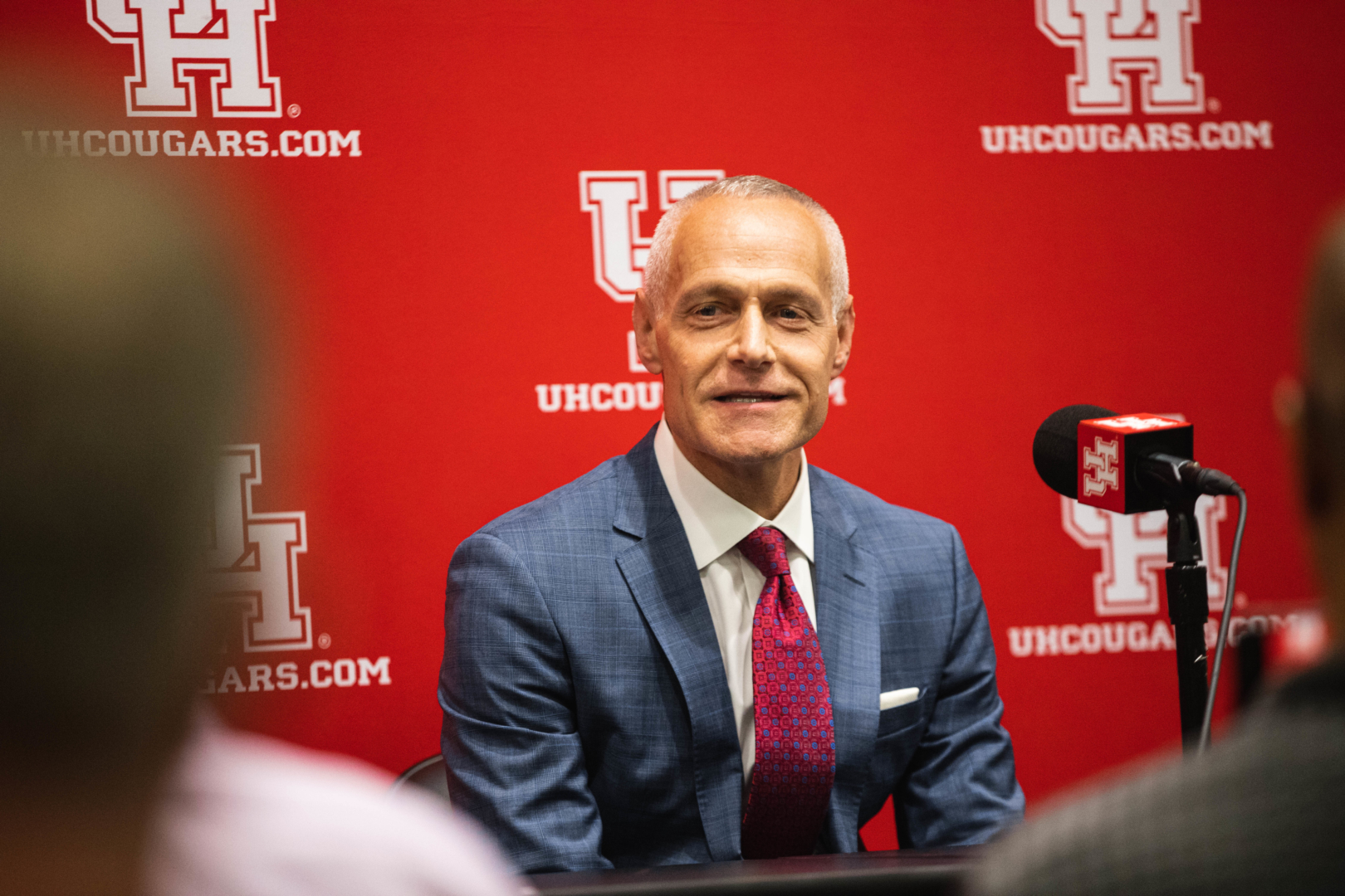 New Big 12 commissioner Brett Yormark met with the media on Monday morning as part of his campus visit to UH. | James Schillinger/The Cougar