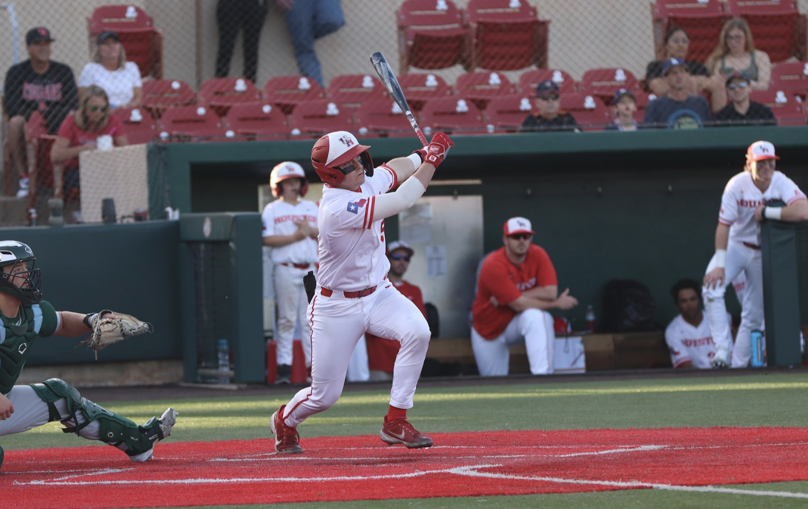 After leading the AAC in runners caught stealing and UH baseball in batting average (.326) and hits (76), big things are expected from catcher Anthony Tulimero, who was named to the Preseason All-Conference team, in 2023. | James Mueller/The Cougar