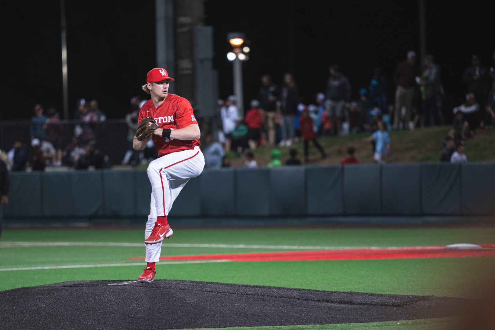 UH right-handed pitcher Josh Ekness gave up two runs in the Cougars' loss to Texas A&M on Tuesday night at Schroeder Park. | Xavier Rosales/The Cougar