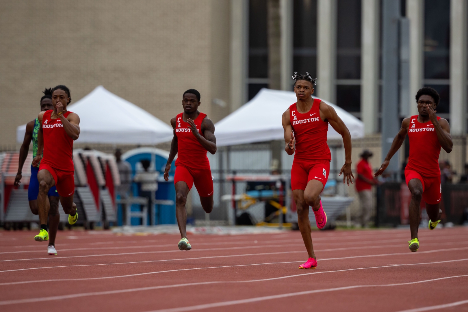 The Cougars won seven events, including a meet record by senior sprinter Cecilia Tamayo-Garza in the 100-meter dash, at the Kirk Baptiste Spring Break Invitational. | Joe Buvid/UH Athletics