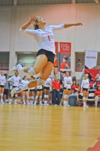 Freshman setter Caitlin Ogletree leads the Cougars in assists with 370 on the year. | Emily Chambers/The Daily Cougar