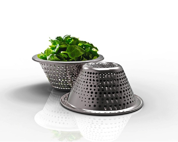 Former industrial design student, Mariel Piña, said growing up in Juarez, Mexico contributed to the development of Ambos (above), a kitchen tool that combines a grater and a colander.  |  Courtesy of Cynthia Greenwood